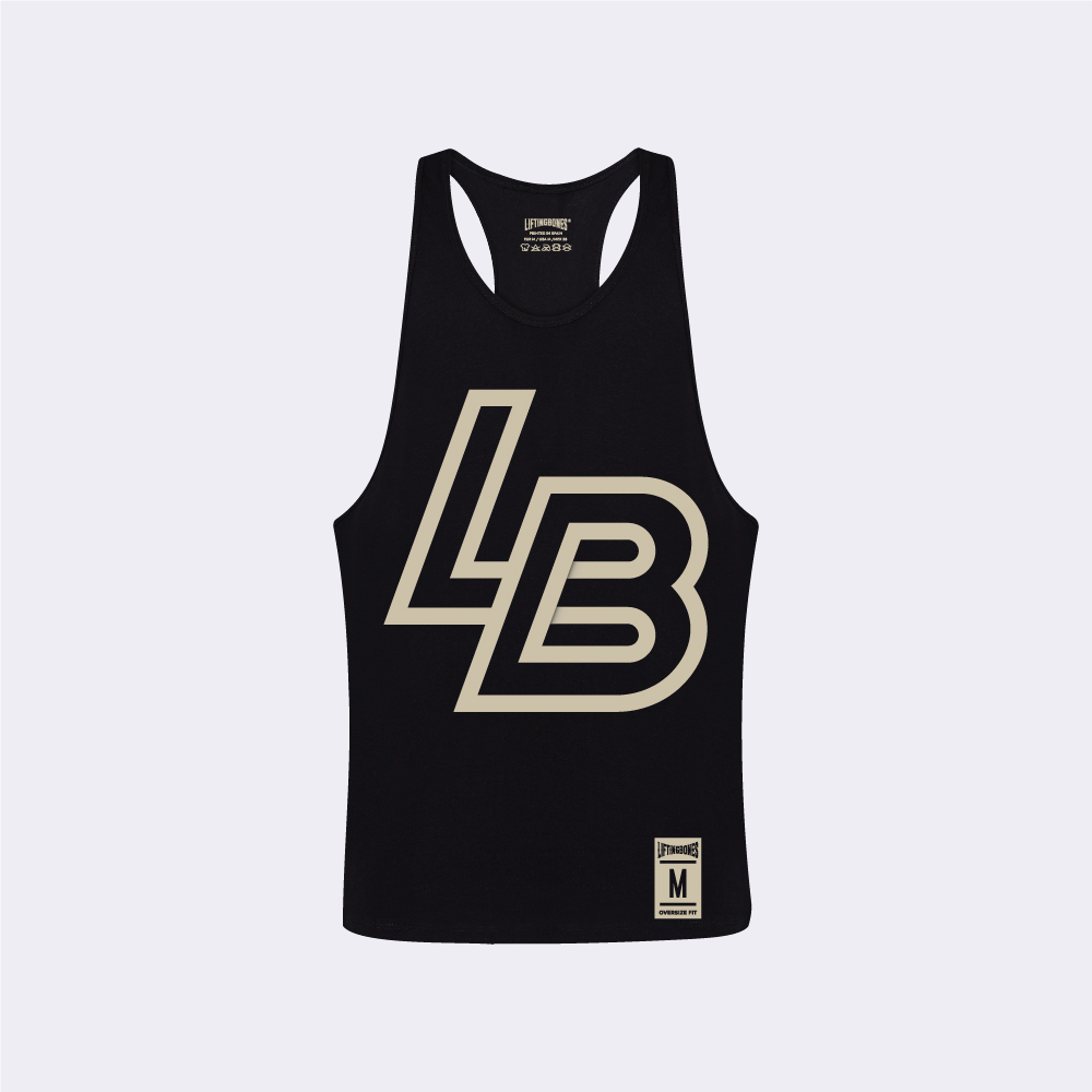 Camiseta sin mangas negra con logo LB
