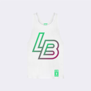 Camiseta sin mangas blanca con logo LB