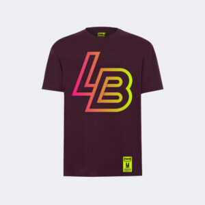 Camiseta oversize burdeos con logo LB