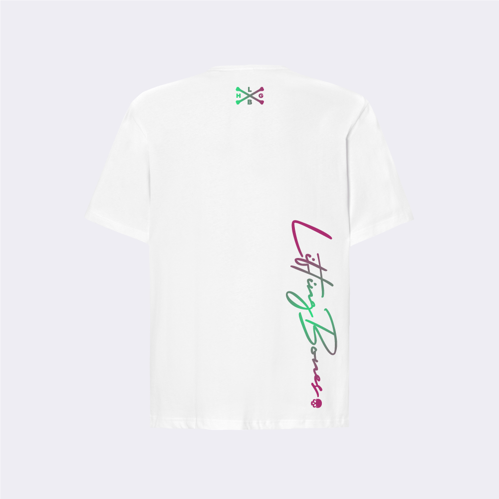 Camiseta blanca con diseño colorido