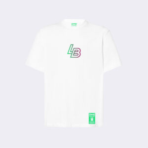 Camiseta oversize blanca con logo LB