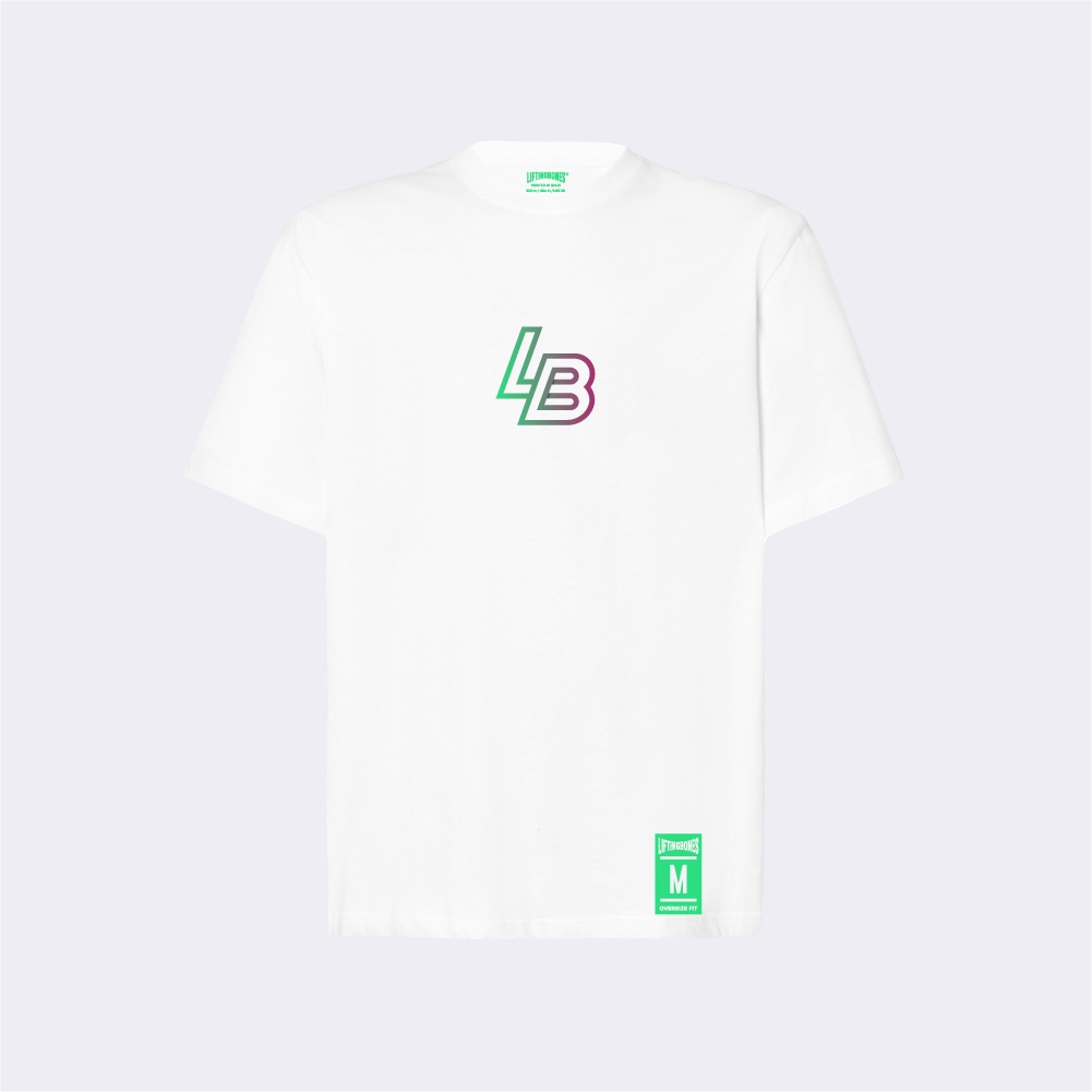 Camiseta oversize blanca con logo LB